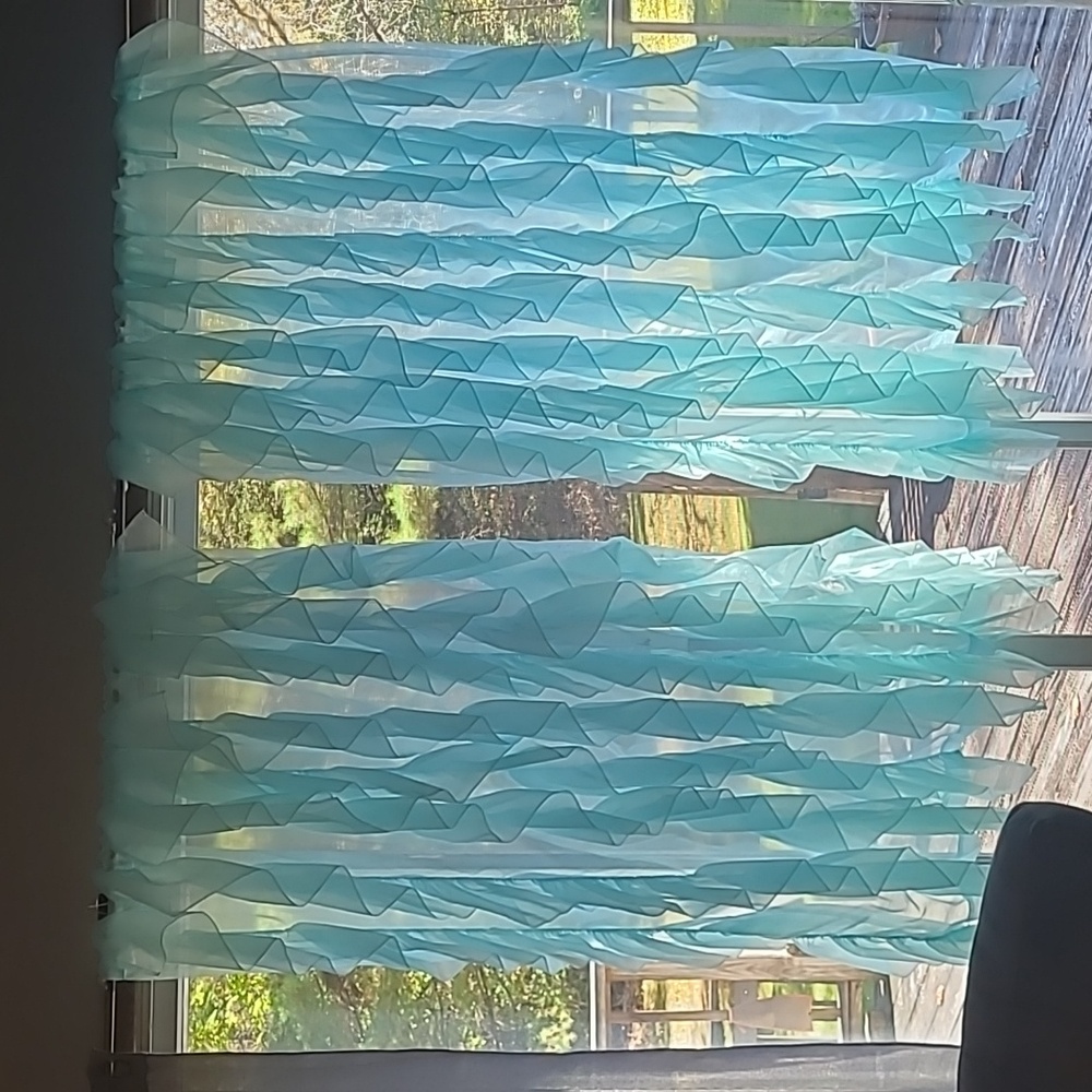 Elegant Aqua Ruffled Curtains